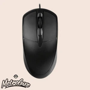 Ambidextrous USB Optical Mouse 1200DPI Wired for PC & Laptop – Black Compact - Picture 1 of 6