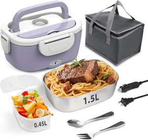 Electric Lunch Box 60W Food Heater,12/24/110V Portable Lunch Warmer for Car/Truk - Picture 1 of 7