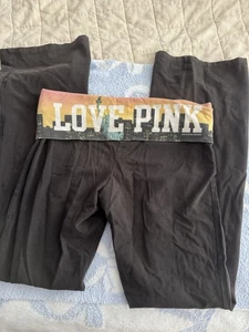 PINK Victoria Secret RARE NYC New York SKYLINE Fold Over Y2K Pant Medium-see des - Picture 1 of 6