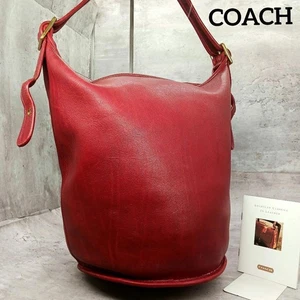Alte Coach 9085 rote Leder Seesack Schultertasche Eimerform Damen gebraucht - Bild 1 von 9