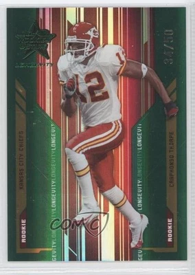 2005 Leaf Rookies & Stars Longevity Rookie Emerald /50 Craphonso Thorpe #213 RC - Image 1 of 2