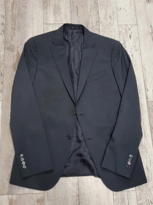Abrigo deportivo de lana gris oscuro estampado blazer moderno Armani Collezioni 40R para hombre Foto 1 de 4