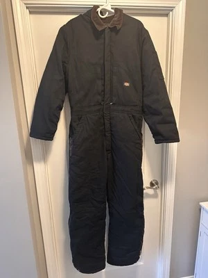 DICKIES PREMIUM DUCK COVERALL MR MED BLACK CANVAS QUILT INSULATED LINED NEW NWOT - Image 1 of 4