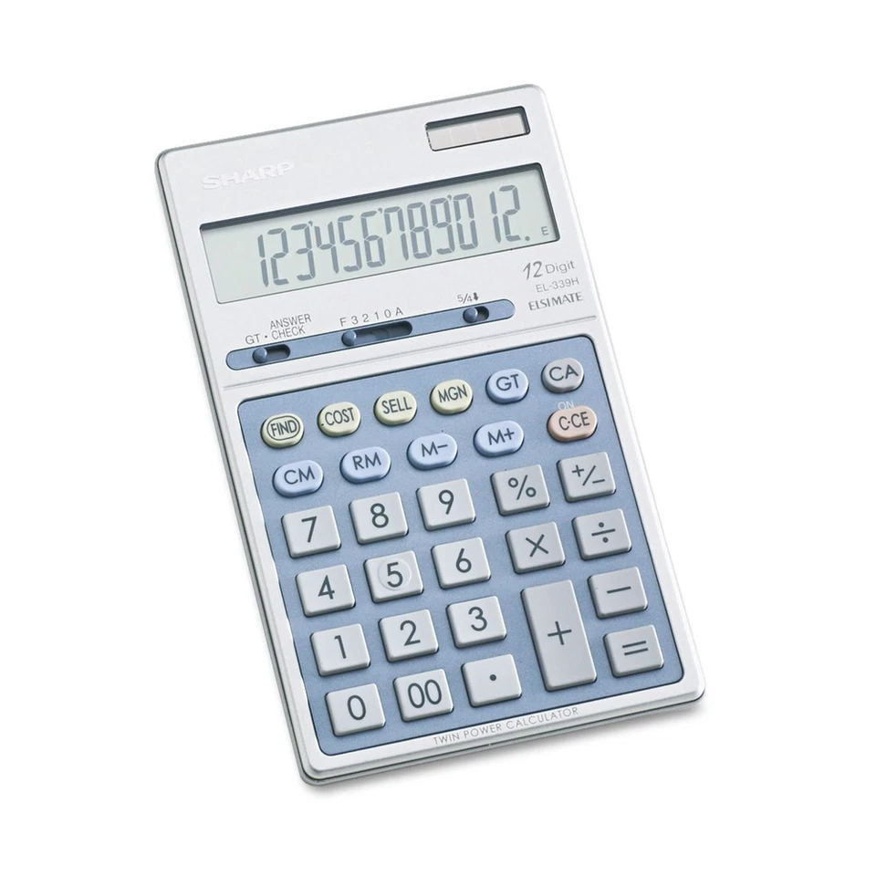 Sharp EL339HB 12-Digit LCD Executive Portable Desktop/Handheld Calculator New - Image 1 of 1