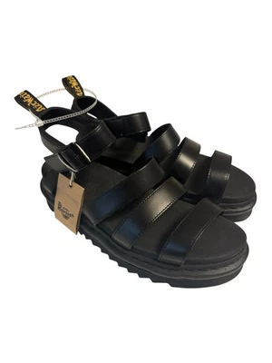 Sandalias Dr. Martens Doc para mujer 11 Blaire charol negro metal gótico nuevas sin caja Foto 1 de 4