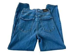 Express Jeans Womens Size 0 Mom Jean Super High Rise Stretch Medium Blue Denim - Picture 1 of 10