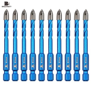 10tlg 6/8mm Hartmetall Bohrer für Fliesen Marmor Lochsäge Set Handbohrer - Bild 1 von 8
