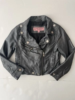 Urban Republic Faux Leather Motor Jacket Girl 6X Blue Metallic Soft Biker - Image 1 of 4