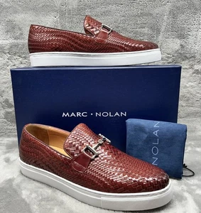 Scarpe da passeggio Marc Nolan uomo taglia 12 mocassini slip on tessuto casual pelle - Foto 1 di 11