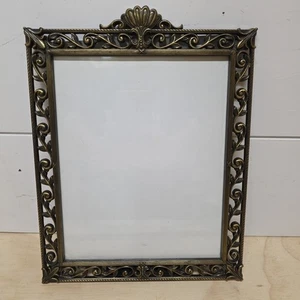 Vintage Metal Filigree Picture Frame 8x10 Victorian Gold Scroll Fillagree - Picture 1 of 11