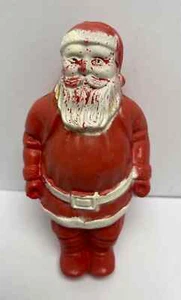 Vintage 1940s Christmas Irwin Celluloid Santa Claus Ornament 4" x 2" White Face - Picture 1 of 17