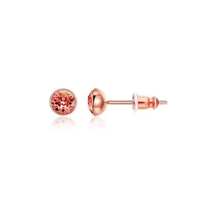 Signature Ohrstecker W 3 Größen Crt Padparadscha Swarovski Kristalle Roségold - Bild 1 von 2