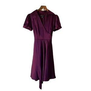 Vintage Y2K INC 100% Silk Plum Midi Dress - Picture 1 of 10