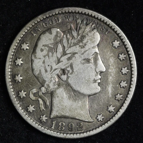 1892-O Barber Silver Quarter CHOICE XF E244 AHS Cover