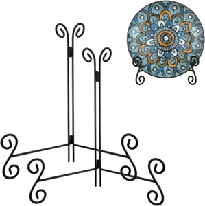Plate Stands for Display, 10 Inch Easel Stand for Decoration Plate, 2 Pack Black - Picture 1 of 9