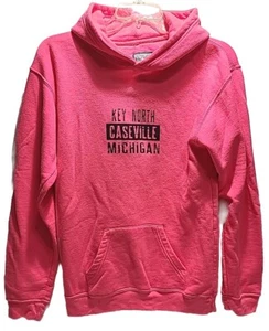 Pacific & Co. Fuchsia Hoodie / Sweatshirt GIRL XL " KEY NORTH CASEVILLE MI." - Imagen 1 de 4