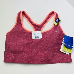 NWT Large Berry Champion Medium Support Removable Pads Hooked T-Back Sports Bra 