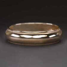 MENS WEDDING BAND SOLID 14k YELLOW GOLD DOMED 5mm WIDE 4.6 gram CLASSIC SIMPLE