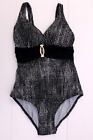 M & S Ladies Swimsuit Secret Slimming Swimming Suit Costume ~Size 10 ~ Black Mix
