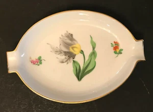 HEREND China KITTY BOUQUET TULIPE PRINTEMPS SPRING Porcelain Cigarette ASHTRAY - Picture 1 of 4
