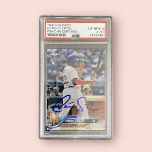 Dominic Smith Signed Autographed 2018 Topps Refractor Rookie RC Card PSA/DNA