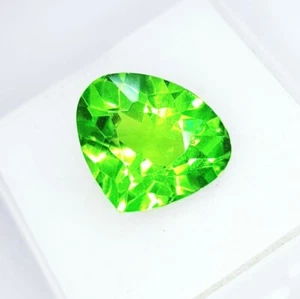 10.32 Ct Certified Natural Green Peridot Loose Gemstone Peridot Pear Shape Gems - Picture 1 of 10