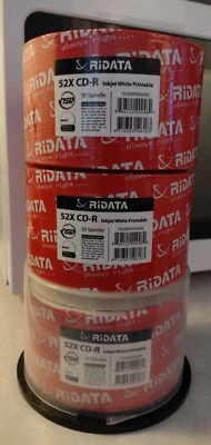 150 RIDATA 52X Blank CD-R CDR, Logo, 700MB Media Disc. Printable. - Image 1 of 4