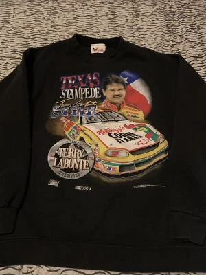 Vintage Terry Labonte SweatShirt NASCAR Texas Stampede Kellogg’s Large  Black - Image 1 of 4