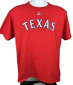 Majestic Texas Rangers Red Short Sleeve T-shirt Sz YXL #7 Murphy MLB Baseball - Picture 1 of 4
