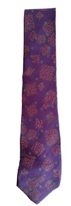 Vtg Yves Saint Laurent Luxury Silk Tie Violet Geometric Italy - Picture 1 of 3