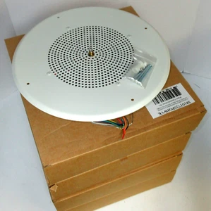 4XBogen 8" Ceiling Speaker W Transformer & 10 OZ Magnet On White Steel Grill LOT - Bild 1 von 14