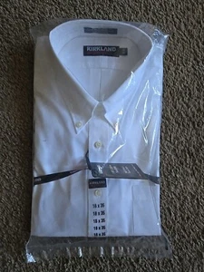 Kirkland Signature No Iron White Dress Shirt. 18 X 35. Never Opened - Picture 1 of 7