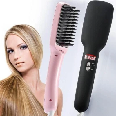 SPAZZOLA ELETTRICA LISCIANTE PER CAPELLI TEMPERAT. REGOLABILE PIASTRA IONIZZANTE - Immagine 1 di 4