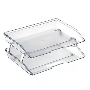 Acrimet Facility 2 Tiers Double Letter Tray (Crystal Color) - Picture 1 of 5