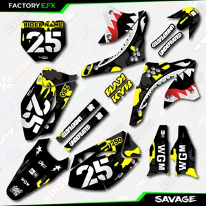 Kit de gráficos camuflaje Savage negro y amarillo se adapta a la calcomanía Kawasaki KXF250 KXF 250 06-08 - Imagen 1 de 5