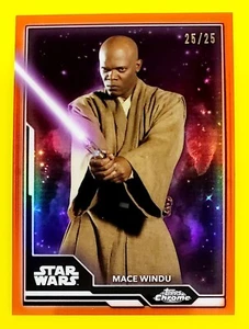 2021 Chrome Star Wars Legacy Wielders Lightsaber Orange WL-14 Mace Windu #25/25 - Picture 1 of 1