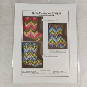 Three Petite Florentine Stockings Christmas Seasonal Holiday Crochet Template - Picture 1 of 24