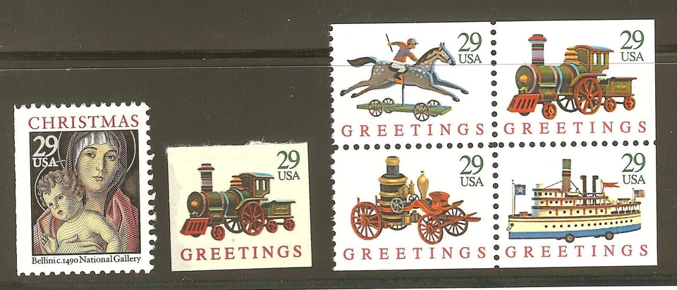 US Scott # 2710v, 2715-18 - 2718a, & 2719 / 1992 6 Booklet Singles  - Image 1 of 1