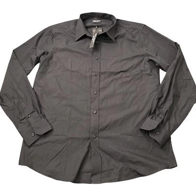 Camisa Paul Jones Informal Manga Larga Grande Abotonada Nueva Negra Foto 1 de 4