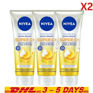 NIVEA Extra Bright Super C+ SPF50 Vitamin Skin Body Serum Protect 300ml x6 - Picture 1 of 9