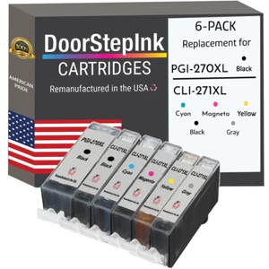 DoorStepInk Compatible Ink Cartridge for Canon PGI-270XL Black and Color 6Pk-USA - Picture 1 of 5