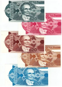 Set 5 pcs Test Note De La Rue "20 Babbage" color chart intaglio Specimen - Picture 1 of 1