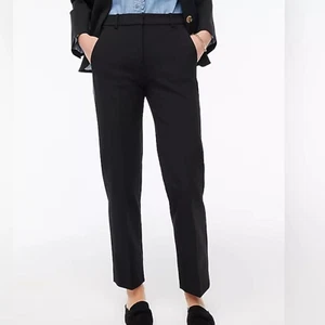 Pantalones J Crew Kallie para mujer 4 negros rectos elásticos trabajo carrera bolsillos cortos - Imagen 1 de 11