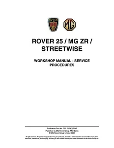 ROVER 25 MG ZR PRINTED NEW Workshop Manual OEM 925 PAGES REPRO 1999-2005 A4 - Picture 1 of 1