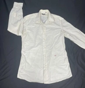 Valentino Mens Light Yellow Striped Long Sleeve Button Down Shirt Size 41/16 - Picture 1 of 9