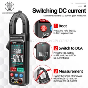 ANENG ST212 Digital Clamp Multimeter VA NCV Ohm DC AC Voltage Ammeter Tester USA - Picture 1 of 19