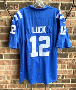 NFL Indianapolis Colts Andrew Luck 12 Nike On Field Blue Sewn Jersey Men L