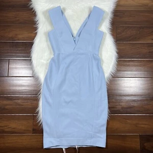 House of CB Women's Size Small 4/6 Powder Blue Deep Plunge Selma Dress - Picture 1 of 12
