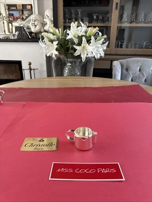 POT A LAIT  CHRISTOFLE  METAL ARGENTE TRÈS BEL ÉTAT HT 4,5CMx5 CM N11. - Photo 1/4