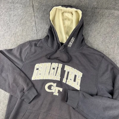 Georgia Tech Chaquetas Amarillas Para Hombre Sudadera con Capucha Talla Mediana Logo Bordado Foto 1 de 4
